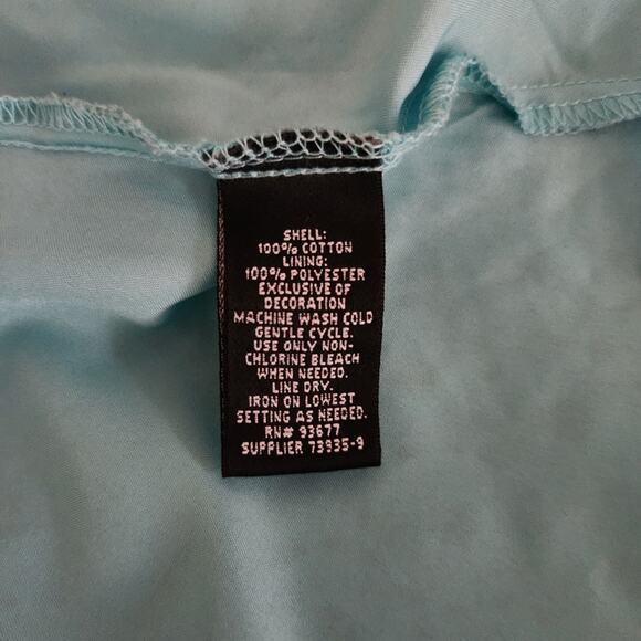 NICOLE BY NICOLE MILLER Green Teal Eyelet Sleeveless A-line Mini Dress Size 4 - Picture 9 of 10